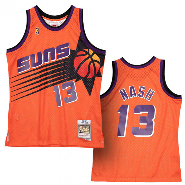 Men's Phoenix Suns #13 Steve Nash Orange 1996-97 Throwback Stitched Jersey